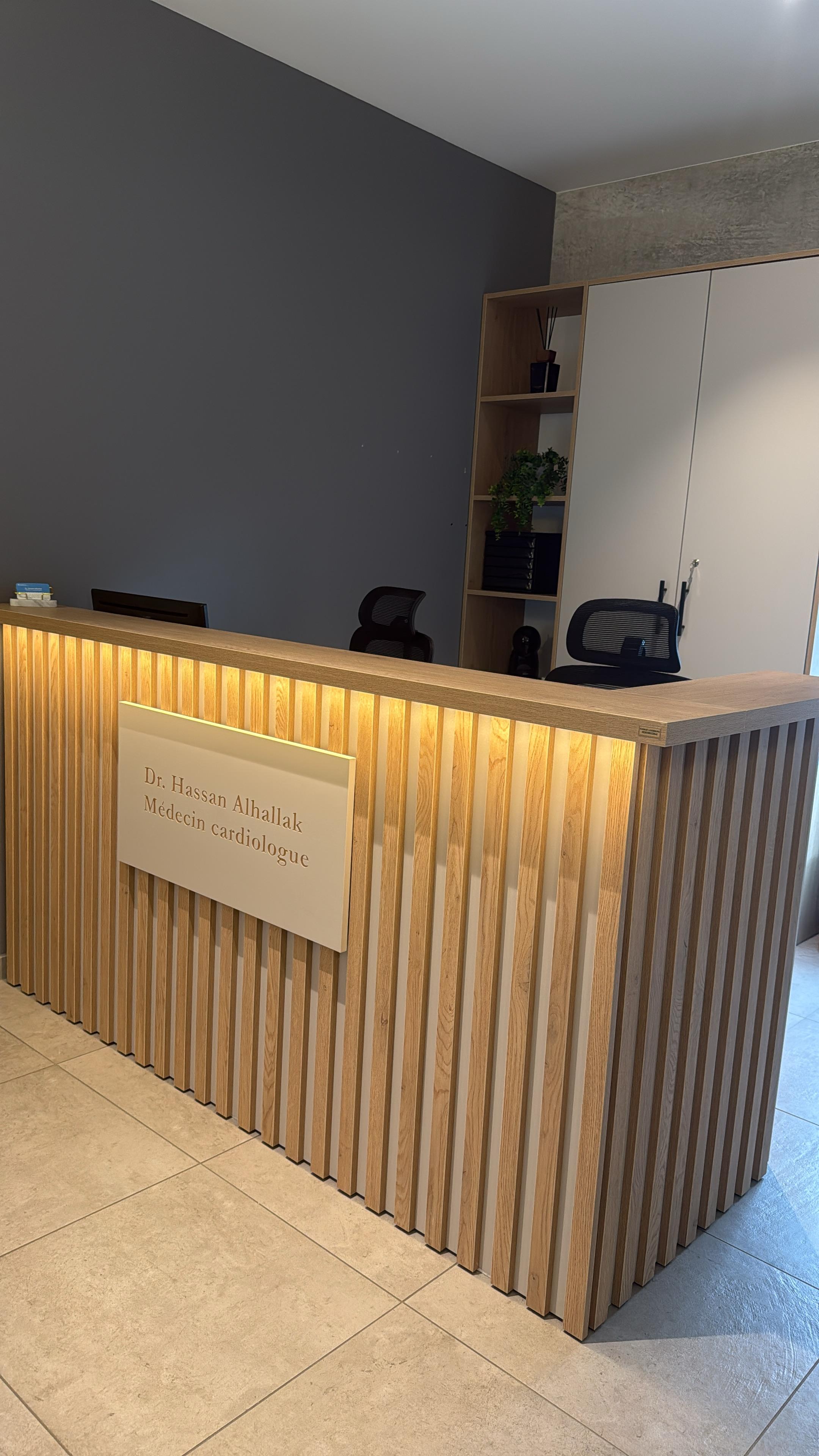 Wooden reception counter
